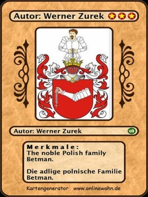 cover image of The noble Polish family Betman. Die adlige polnische Familie Betman.